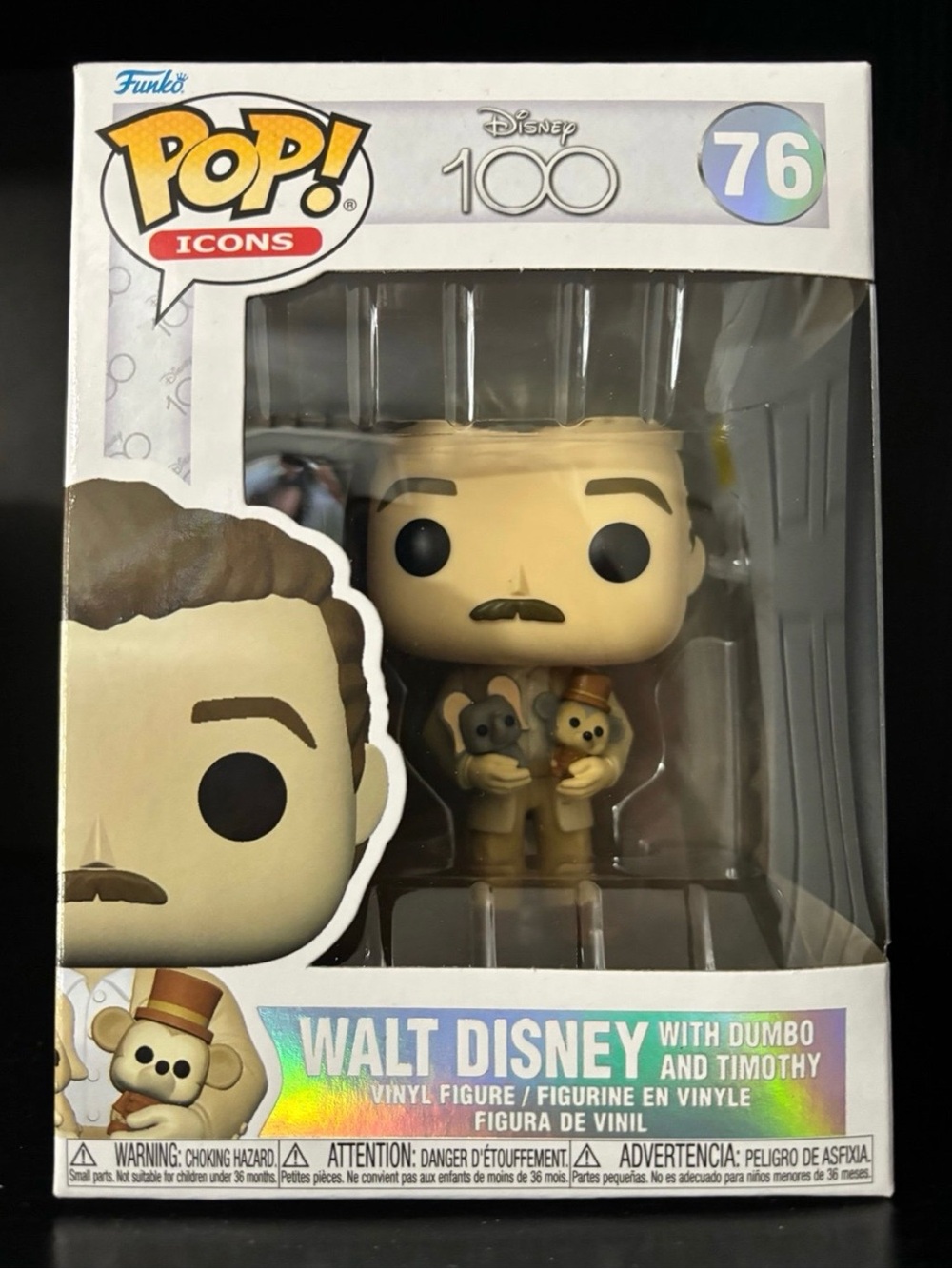 Funko POP! Icons Walt Disney Vinyl Figure with Dumbo & Timothy - Tan